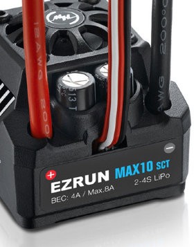 Бесколлекторный влагозащищённый регулятор EzRun MAX10 SCT для масштаба 1:10