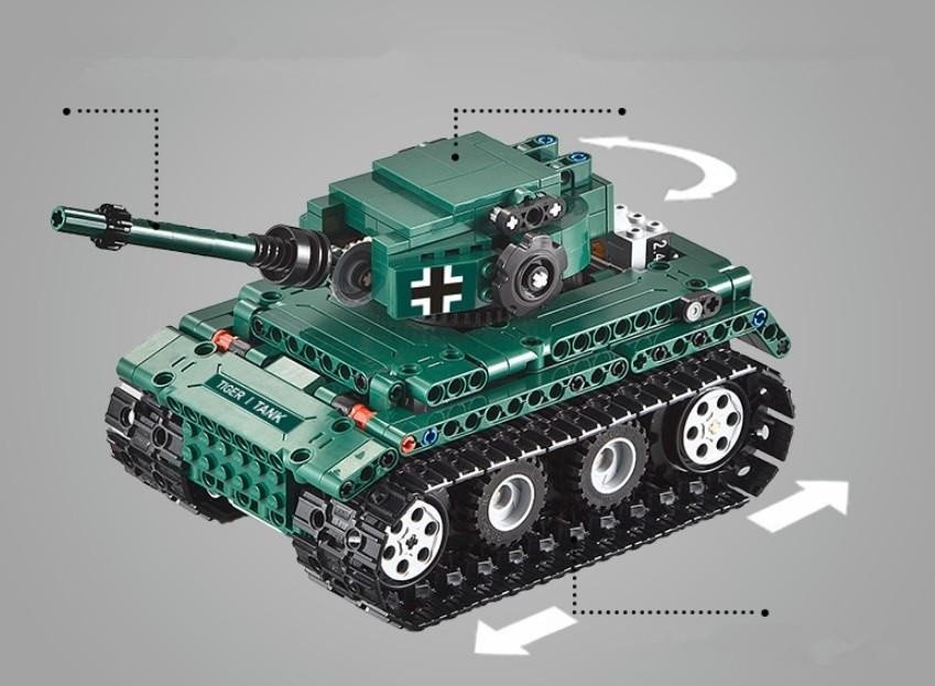 Конструктор Double E Cada Technics, Танк Tiger 1, 313 деталей, пульт управления - C51018W