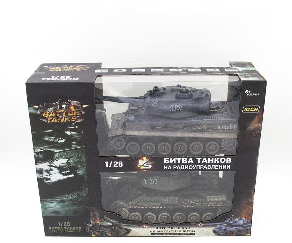 Радиоуправляемый танковый бой Русский Т34 и Немецкий Tiger Zegan масштаб 1:28 27Mhz 40Mhz - 99824
