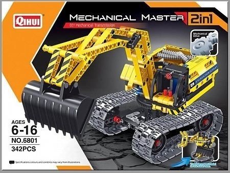 Конструктор 2 в 1 (экскаватор и робот) QiHui Technics 342 детали - QH6801